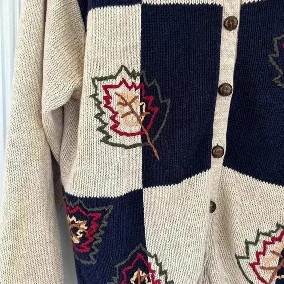 Vintage Dressbarn Fall theme cardigan sweaters size M - Picture 3 of 8